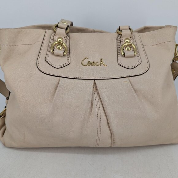 Euc Coach Ashley Beige Satchel Tote Bag Purse - Picture 4 of 13